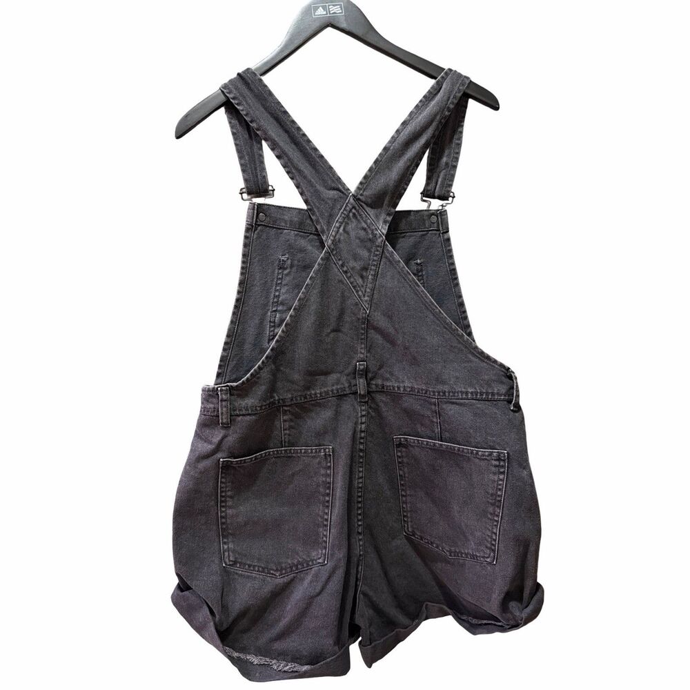 Free People We The Free Ziggy Denim Shortall Overalls Washed Black Grey Size Med